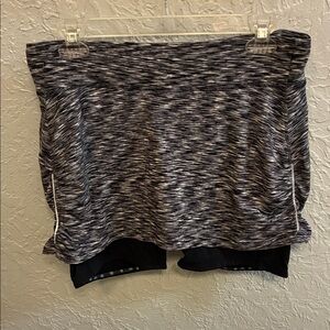 Athleta Black Athletic Skirt with Gray Space-Dye Waistband